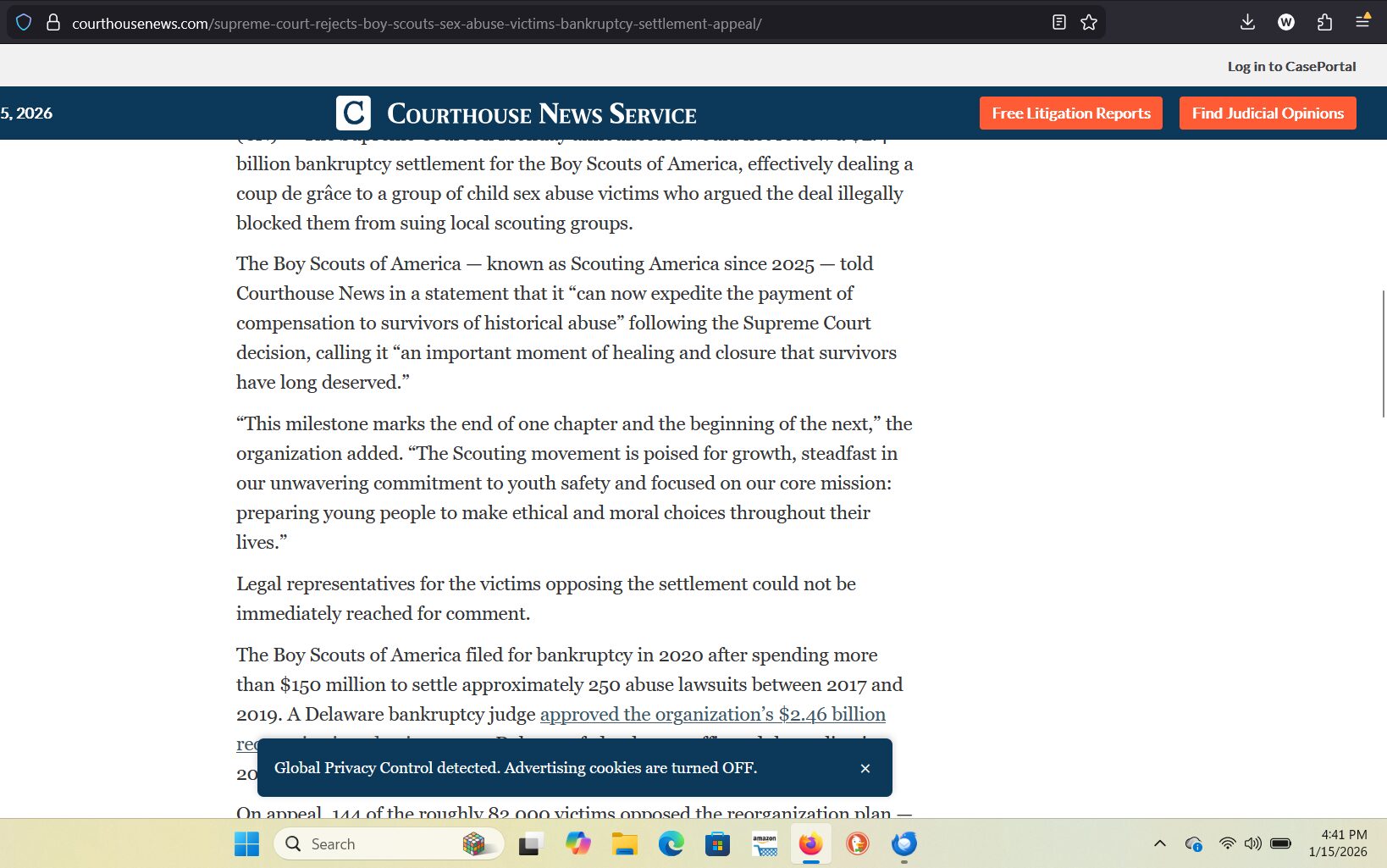 Supreme Court rejects Boy Scouts sex abuse victims’ bankruptcy settlement appeal