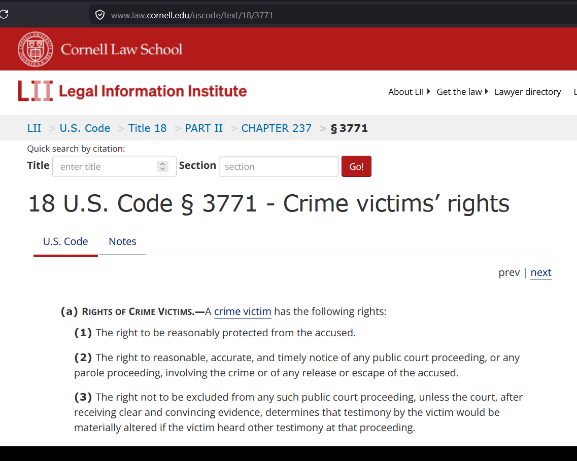 18 U.S. Code § 3771 - Crime victims’ rights